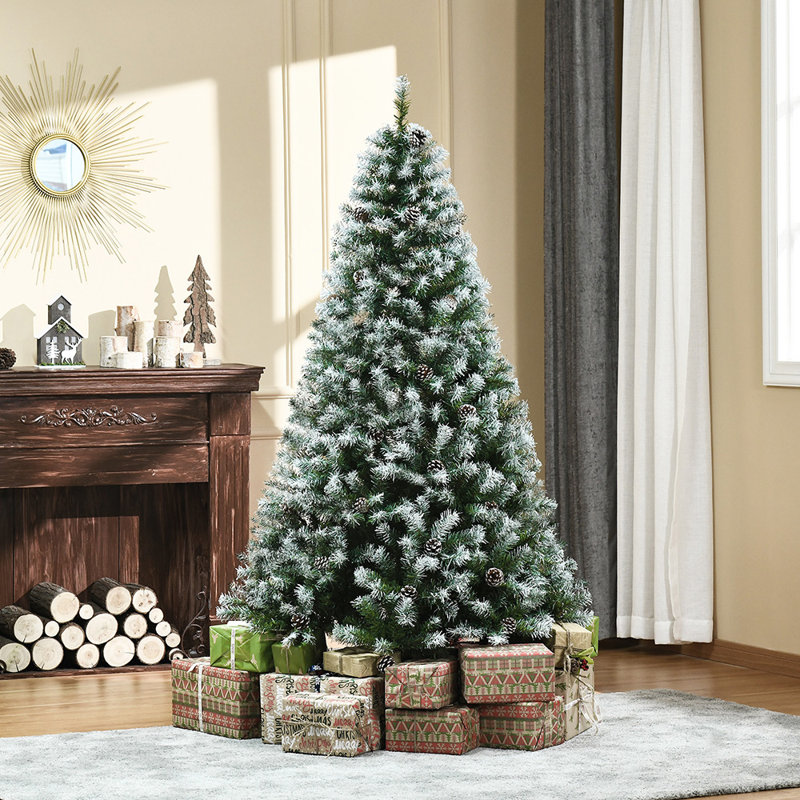 6ft Unlit Snow-Dusted Full Fir Artificial Christmas Tree with Realistic Branches  800 Tips