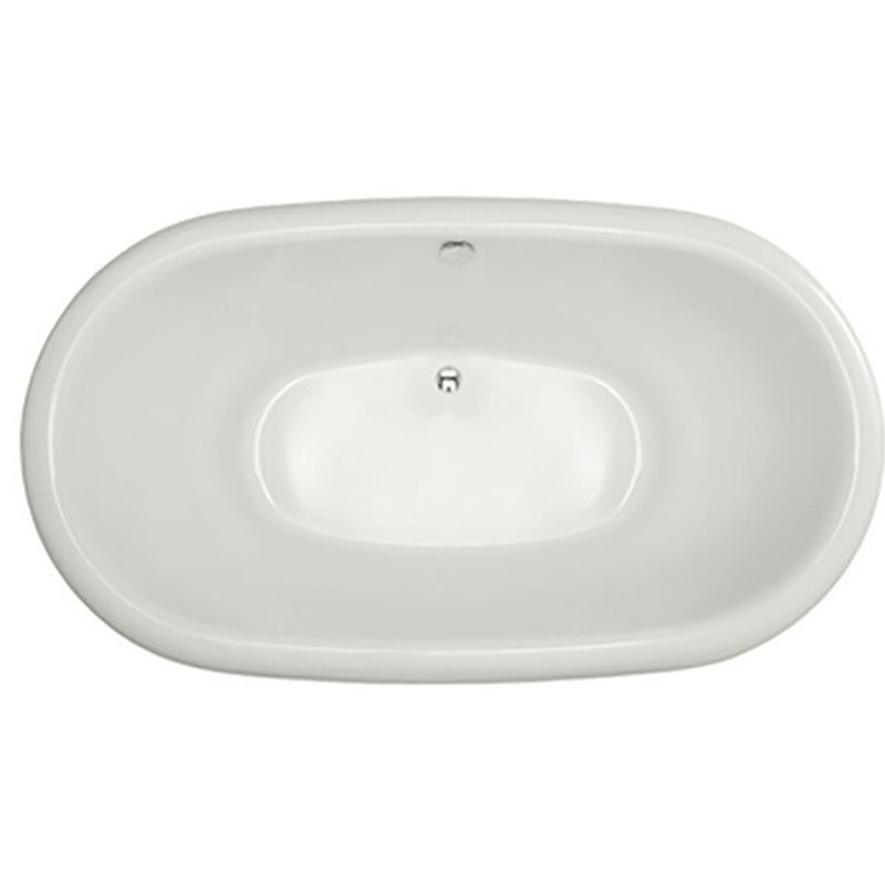 Domingo 66'' L Freestanding Soaking Bathtub, Satin Nickel