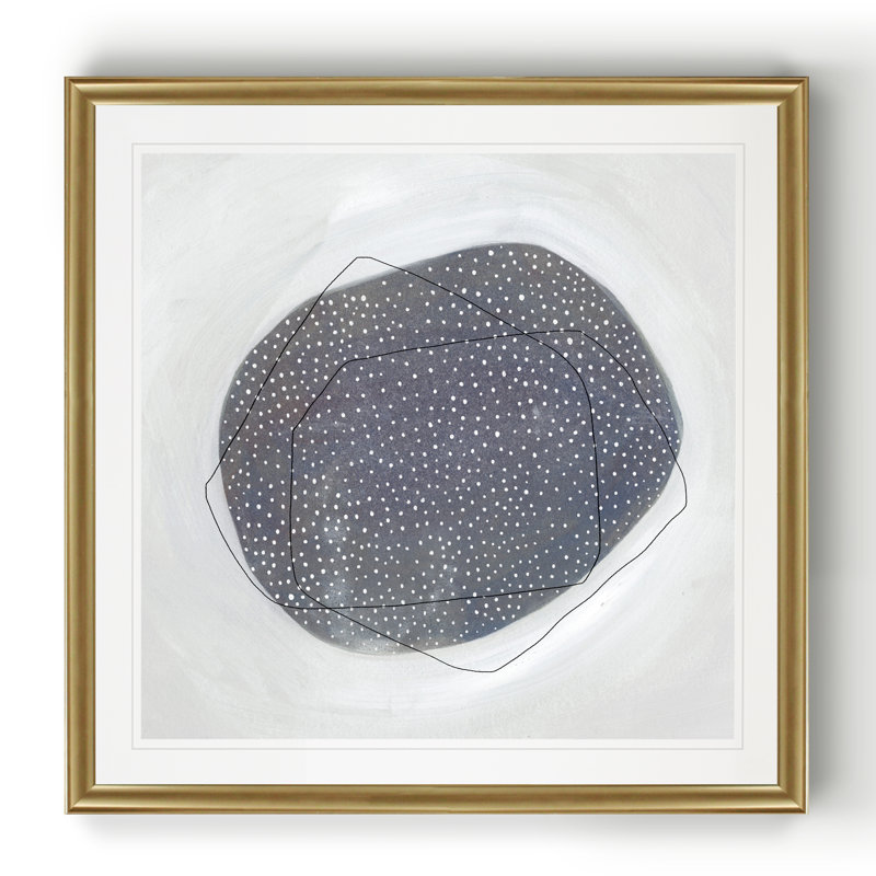 «Speckle I», peinture sur toile, H 30,5 po x l 30,5 po x P 1,5 po, Cadre doré
