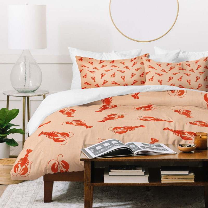 Showmemars Classic Lobsters Pattern Duvet Cover Set