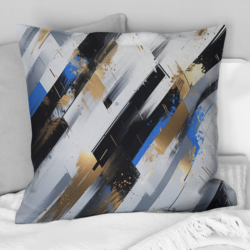 Coussin décoratif «Blue» Bold Stripes I - Cubism