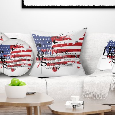 Vintage Fashion USA Flag - Maps & Flags Printed Pillow