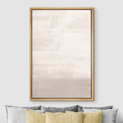 Tan Grey Pastel Brush Stroke Muted Abstract Shapes Minimalist Relax Calm Living Room Office Decor