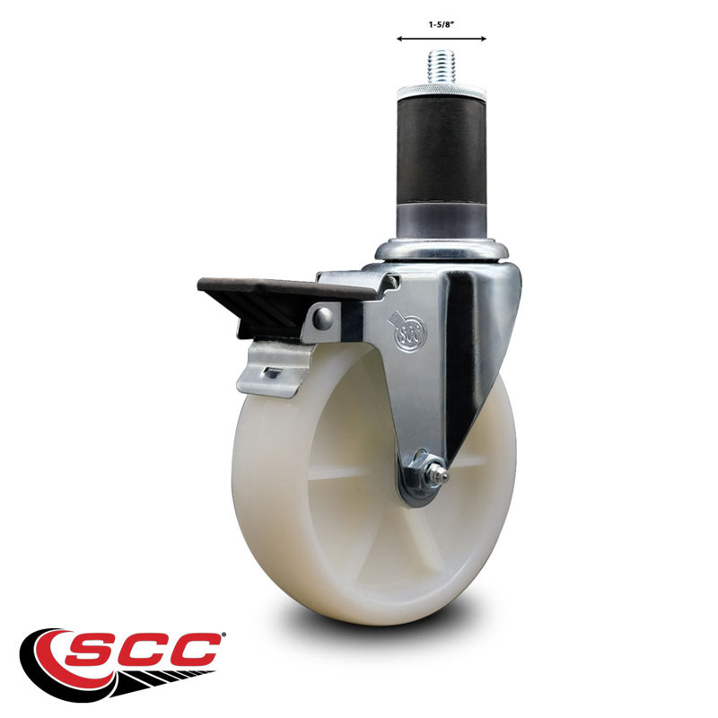Nylon Swivel 1-5/8 Inch Expanding Stem Caster with Brake SCC