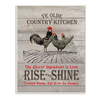 Old Country Kitchen Rise & Shine by Lettered and Lined - Picture Frame Textual Art Print -  Gracie Oaks, F79F060585A84B1E889DFBF1AC00A186