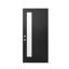 Porte d'entrée en fibre de verre 36 po x 80 po à droite avec verre givré et cadre en PVC blanc 36 po x 80 po-130075392
