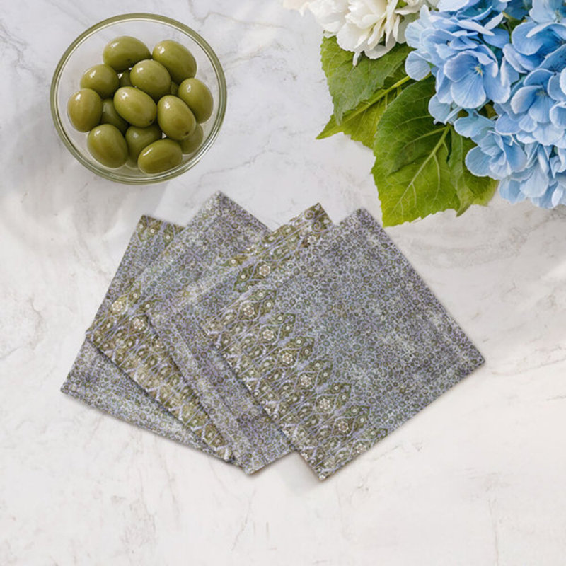 Square Napkins, Gold Purple