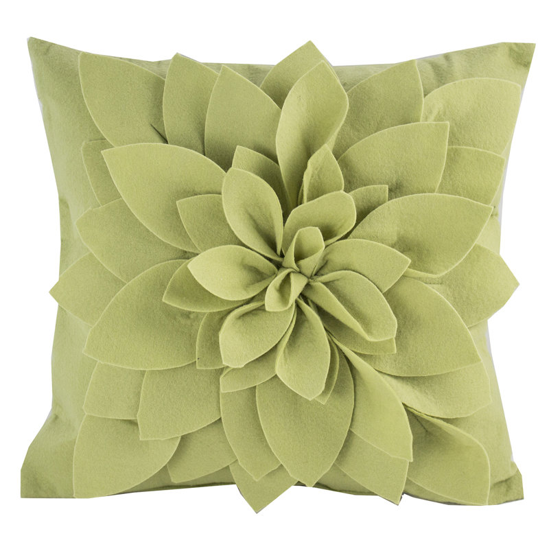 Sara's Garden Polyester Throw Square Pillow Cover, Lime