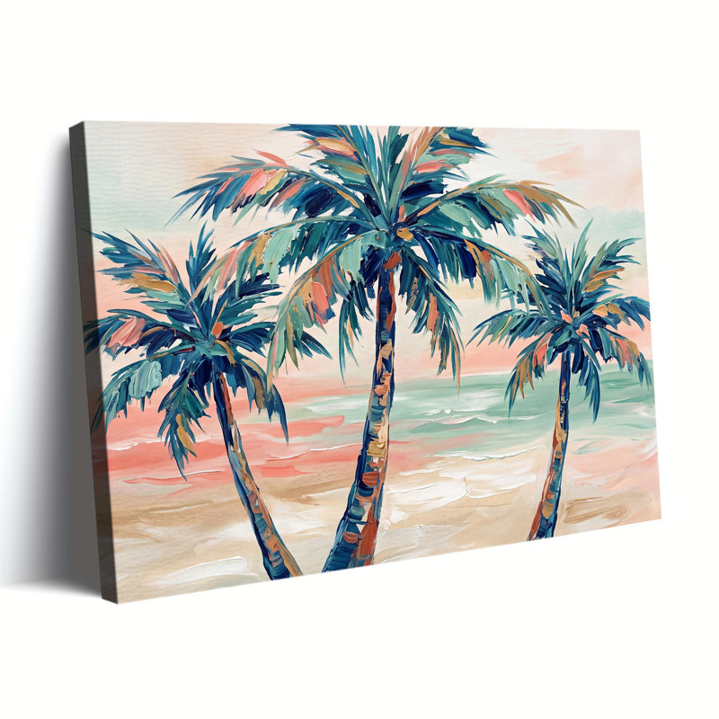 «Coastal Palm Tree», peinture à l'huile sur toile tendue, 20x30in