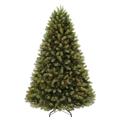 Arbre de Noël artificiel 7,5 pi pré-éclairé avec 2224 pointes de mémoire et un poteau Sure-Lit