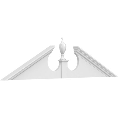 72"W x 18"H x 2-3/4"P (Pitch 6/12) Acorn Architectural Grade PVC Pediment (Acorn Ships Unattached in Box)