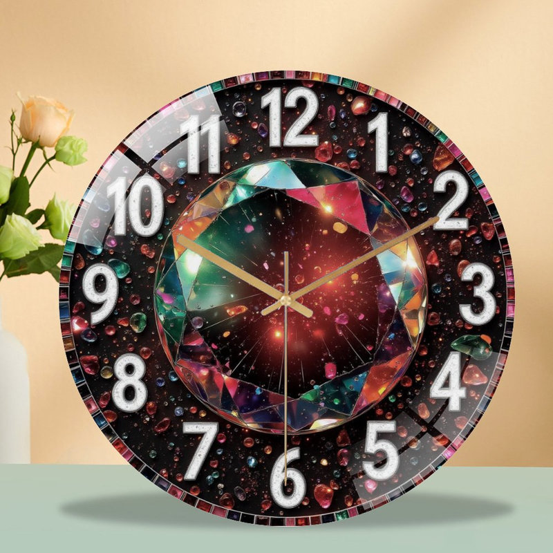 Horloge murale moderne en verre 12 po