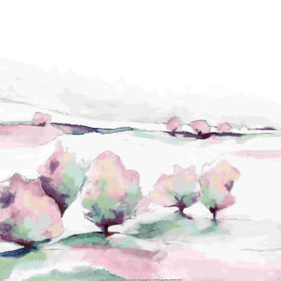 «Watercolor Tree Landscape», art textuel sur toile tendue