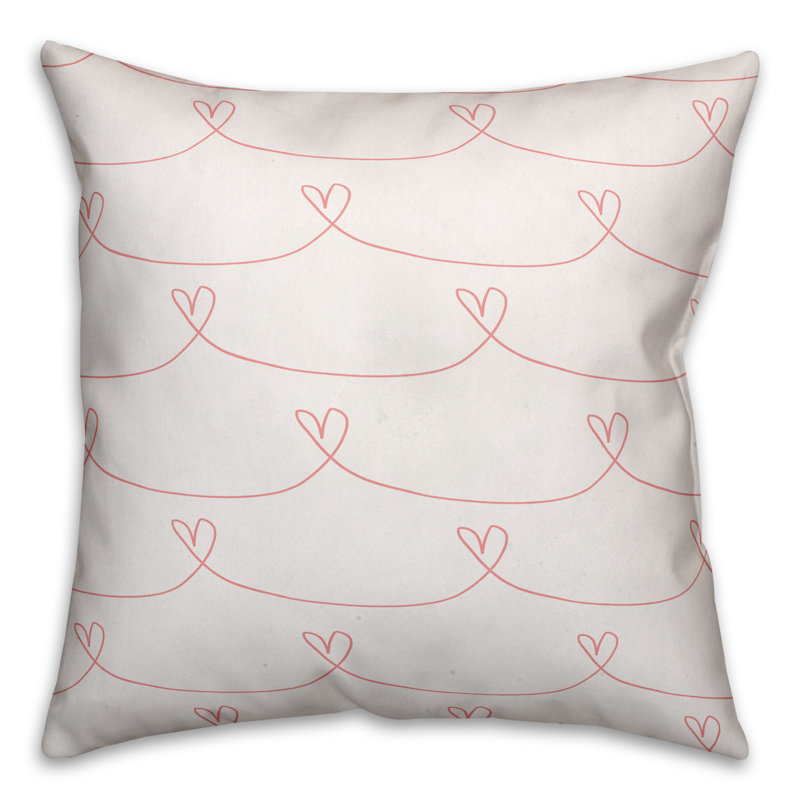  Simple Heart Pattern Throw Pillow