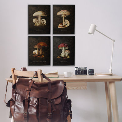  Mushroom Genus Study, ensemble de 4 estampes numériques par Tina Higgins Designs, Inc.