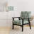 Bamboo Tranquility Tropical Pattern - Upholstered Coastal Arm Chair, Tropical Leaves Accent Chair-1501630473