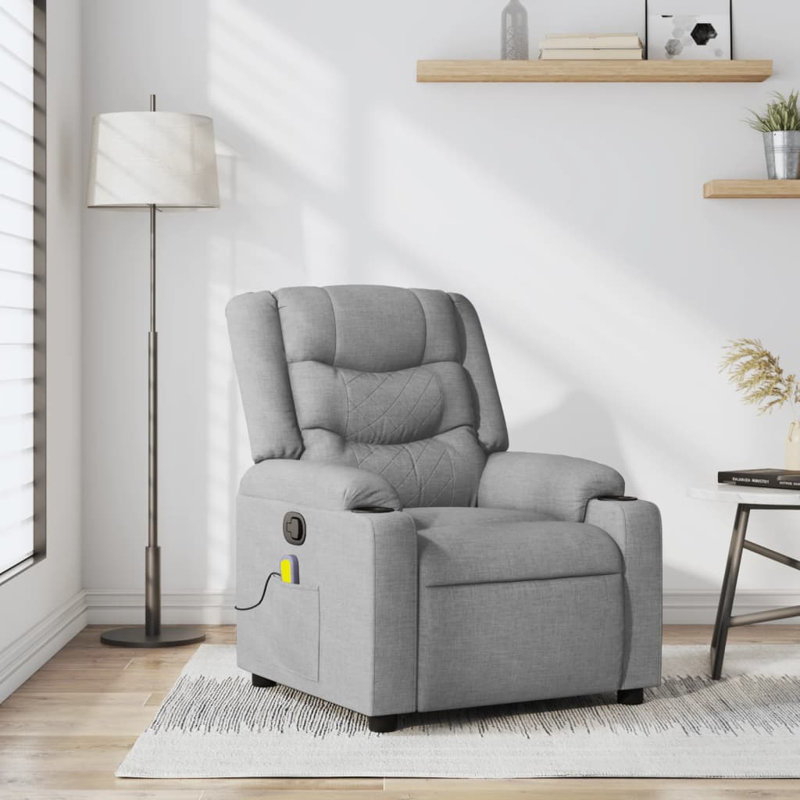 Massage Chair, Manual Push Back, Light Gray