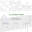 Castellano 3 Piece Patio Bistro Set for 2 Garden Table and Chairs White