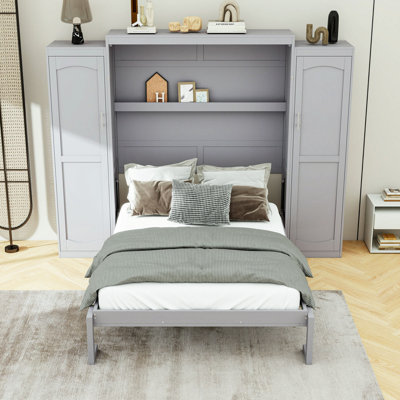 Lit escamotable avec garde-robe et tablette de rangement Murphy
