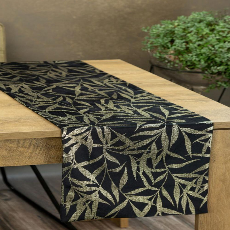 Blink Tablecloth 15 35X140 Cm Beige, 35cm W x 140cm L, Black