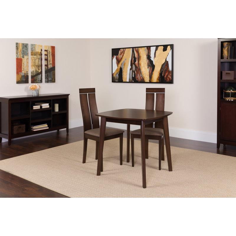 Solid Wood Top Four Leg Dining Set, Espresso