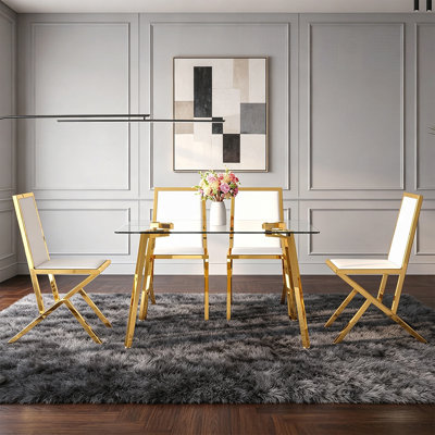 Ensemble de table de salle à manger et de chaises en polyuréthane de luxe moderne, élégant et fonctionnel
