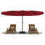 Grand parasol de patio 15 pi avec base incluse, parasol rectangulaire surdimensionné pour 2 à 8 personnes, base lestée pour piscine, terrasse, jardin, rouge vin-336064768