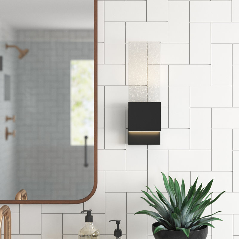 Gwern Steel LED Armed Sconce, Matte Black