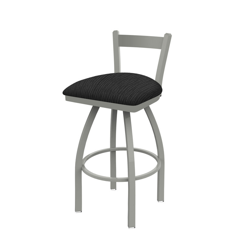 Tabouret de bar 821 Catalina, Charbon graphique, Nickel anodisé, Tabouret de comptoir (assise de 25 po de hauteur)