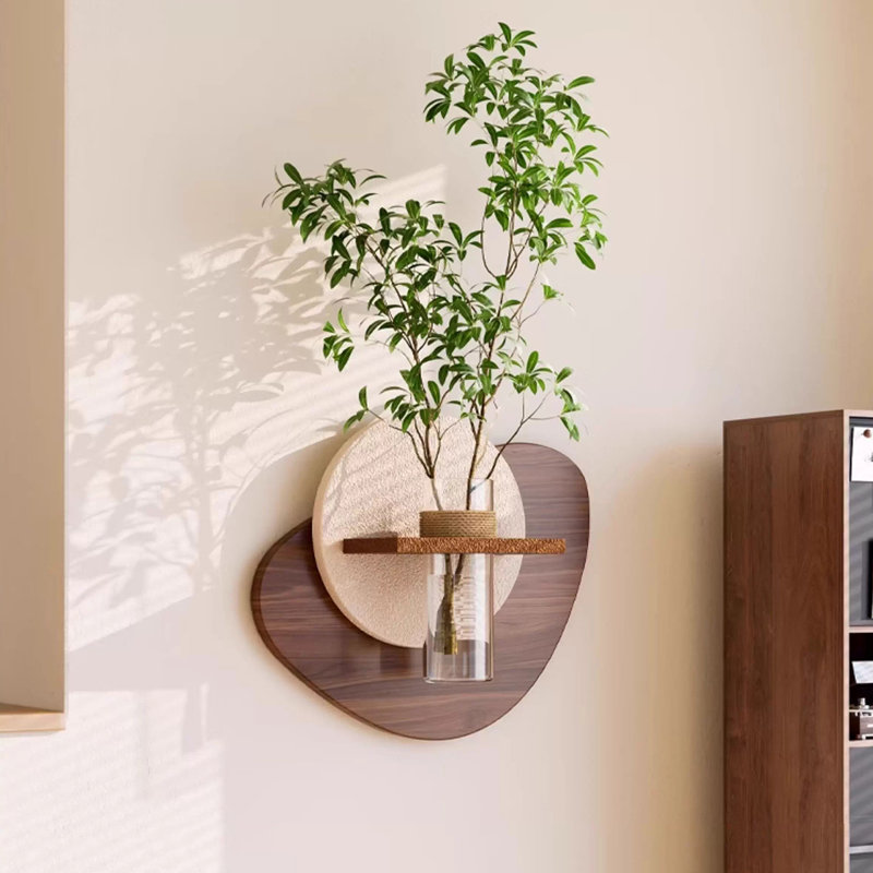 Art mural en bois à forme libre, H 8,66 po x l 11,81 po x P 1,97 po