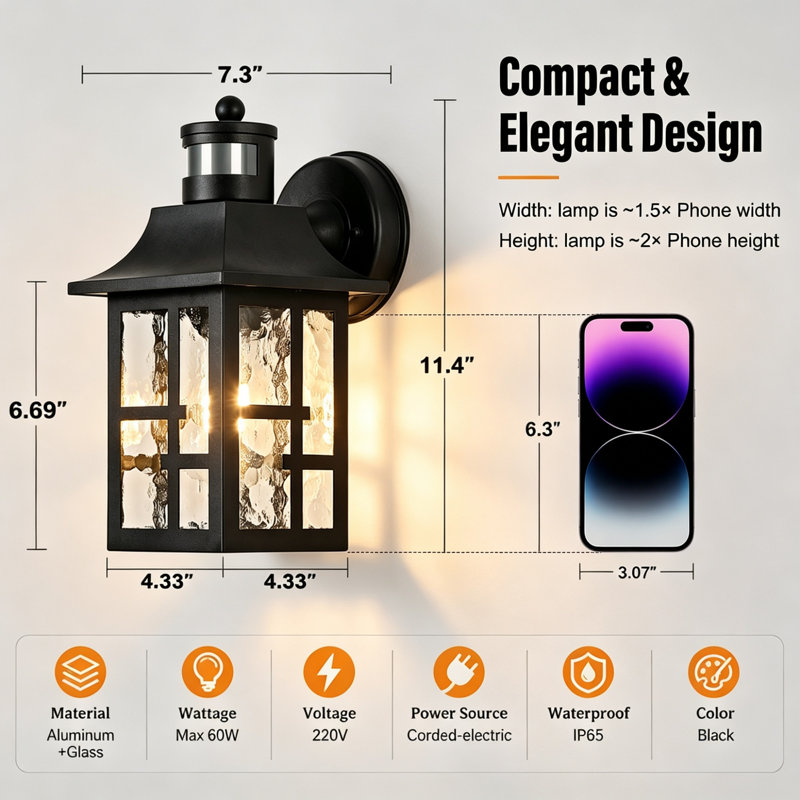 Black Outdoor Sconce