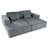 U_Style Corduroy Double Sofa Bed With 2 Pillows-2113036331