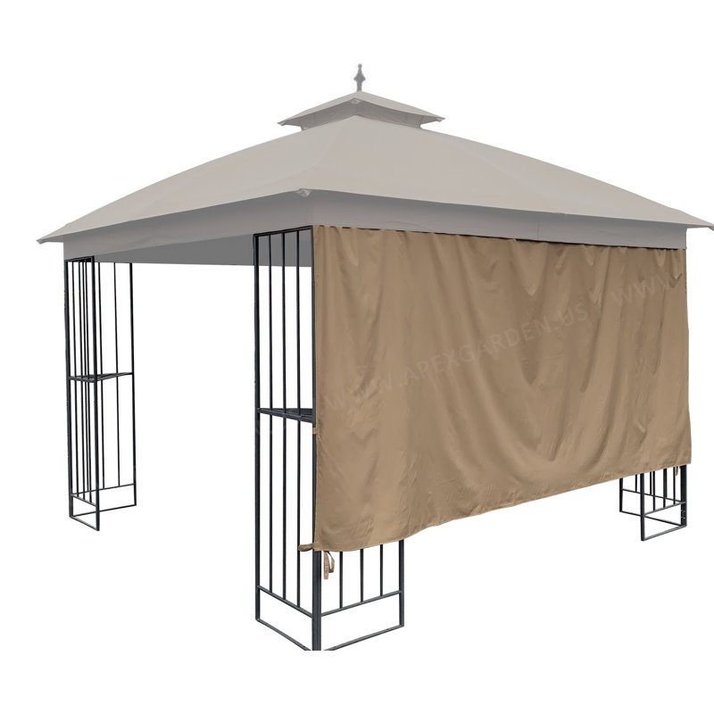Tan UV Resistant Polyester Outdoor Privacy Screen for Gazebo