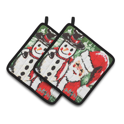 Cuisinier poignée père-bonhomme de neige amis et père noël caroline