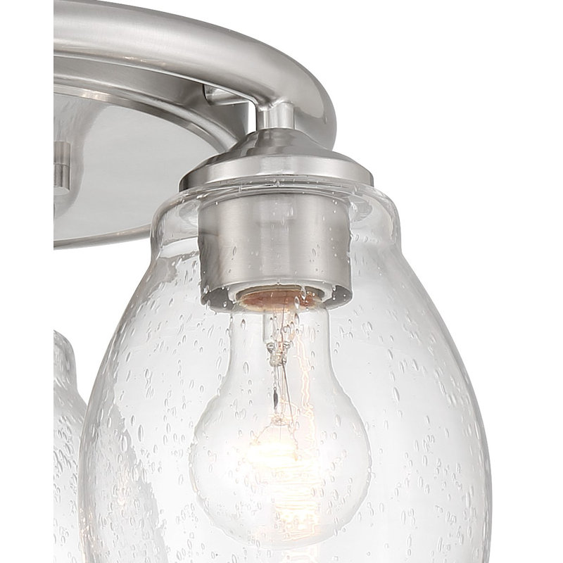 Halfon Glass Flush Mount, Silver