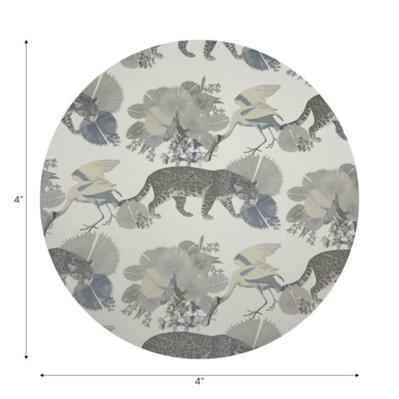 Sous-verres ronds en cuir Leopard Walk Cameo, Camée
