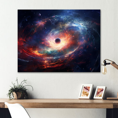 «Rose and Orange Nebula Vortex I», art mural en métal Planète de l'espace