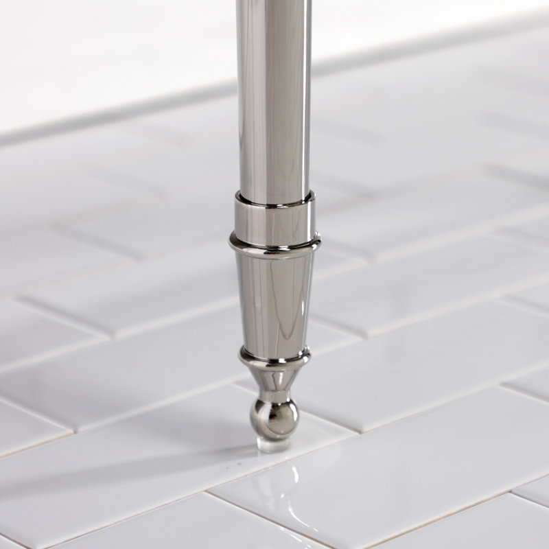 Kingston Brass Edwardian 37-Inch Ceramic Console Sink with Brass Legs, White/Polished Nickel, Single