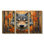 «Orange Native Wolf and Forest II - Native American Art Totem», reproduction d'art