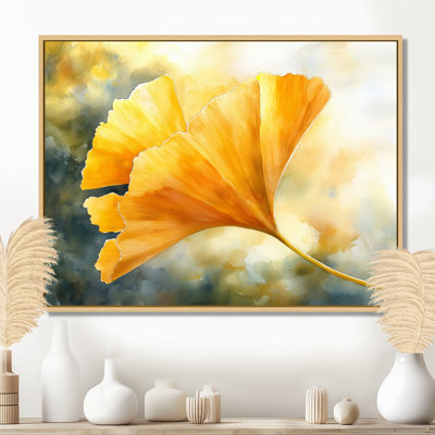 Jabre Golden Ginkgo Leaf I - feuilles, art mural