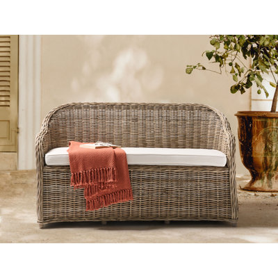 Chilson 150cm Wide Curved Wicker Patio Sofa with Cushions