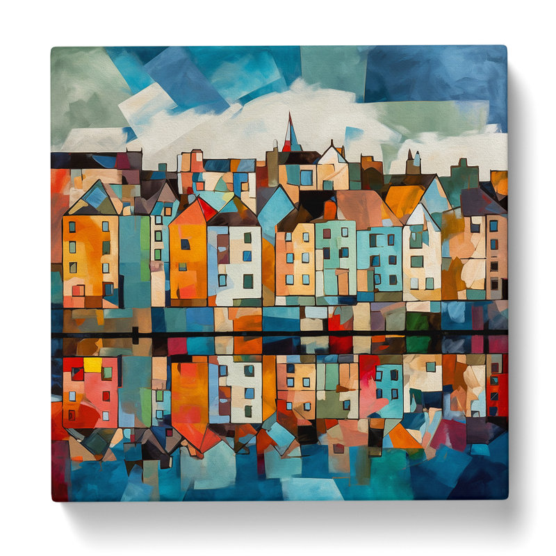 City Of Galway Cubism No.1 - No Frame Print, 35cm H x 35cm W x 3cm D