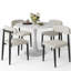 Ensemble de table de salle à manger 5 pièces 35,4 "Mid-Century, ensemble de table de salle à manger pour 4 personnes et 4 chaises rembourrées en tissu Boucle-642709023
