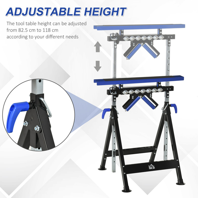 Clique 75cm W Metal Top Height-Adjustable Workbench