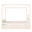 Lit plateforme double avec tête de lit tapissier, lit gigogne simple et 3 tiroirs, cadre de lit à baldaquin princesse pour enfants, rangement et assemblage facile, beige.-308120065-308120068