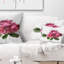 Bouquet de roses roses avec feuilles - Coussin décoratif à imprimé floral