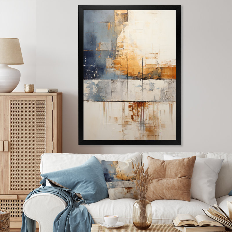 Abstrait collage doré beige sur route I - Collages abstraits, décoration murale, H 40 po x l 30 po x P 1,5 po