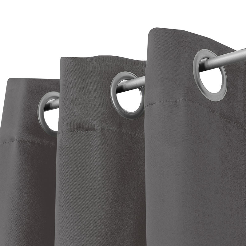 Crispin Blackout Curtains / Drapes Pair, Gray