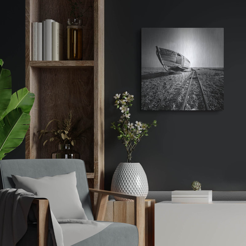 «Ship Wreck II» par Nina Paponcek, art mural en métal, H 24 po x l 24 po