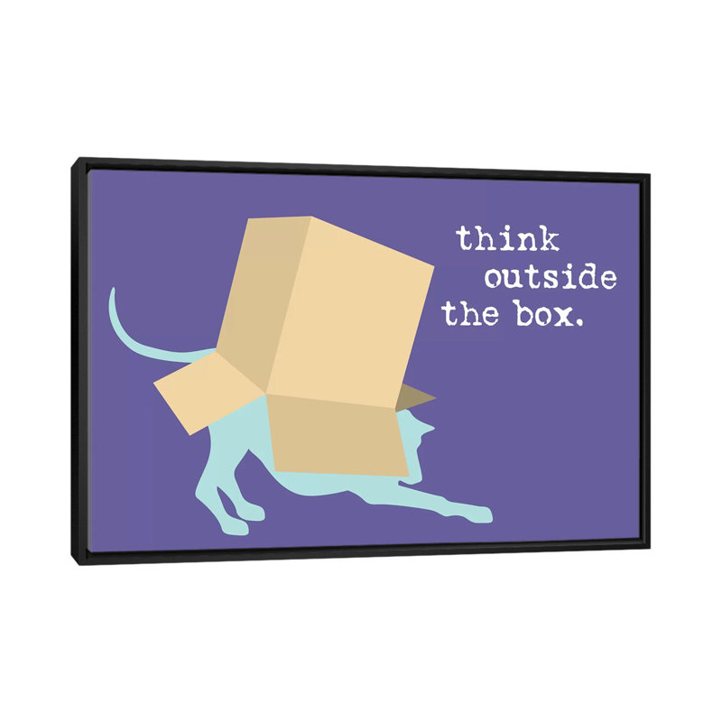 «Out the box», impression sur toile, H 18 po x l 26 po x P 1,5 po, Toile avec cadre noir, Pas de tapis